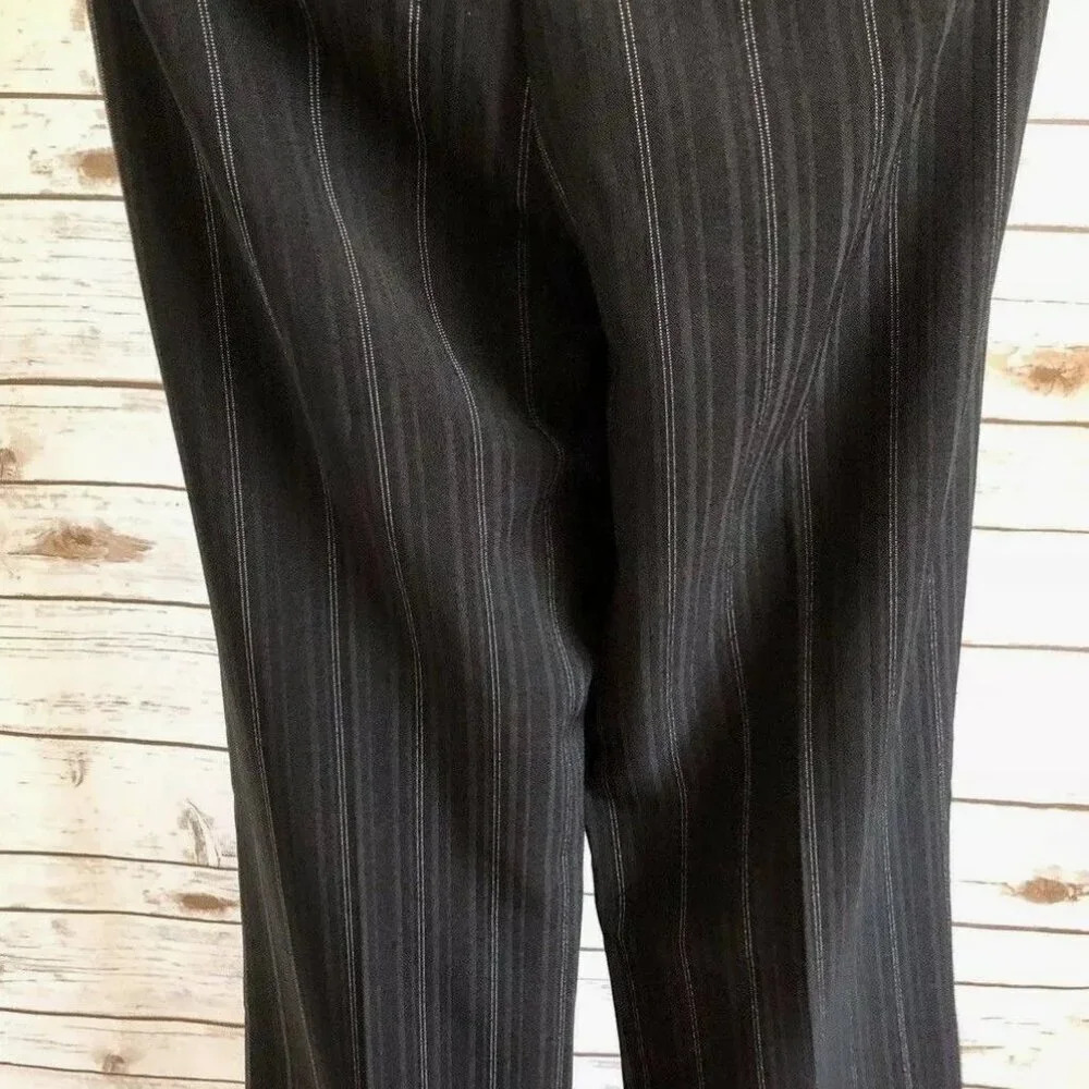 TAGLIA Women Striped Boot Cut Black White Work Trouser Career Pants Size 44 - Picture 3 of 12